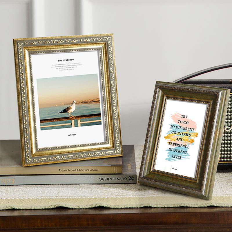 

Frames And Mouldings Retro Pastoral Po Frame For Home Decor Desktop Family Picture Bronze Pendant Wall Hanging Wedding 5/6/7/8/10inch