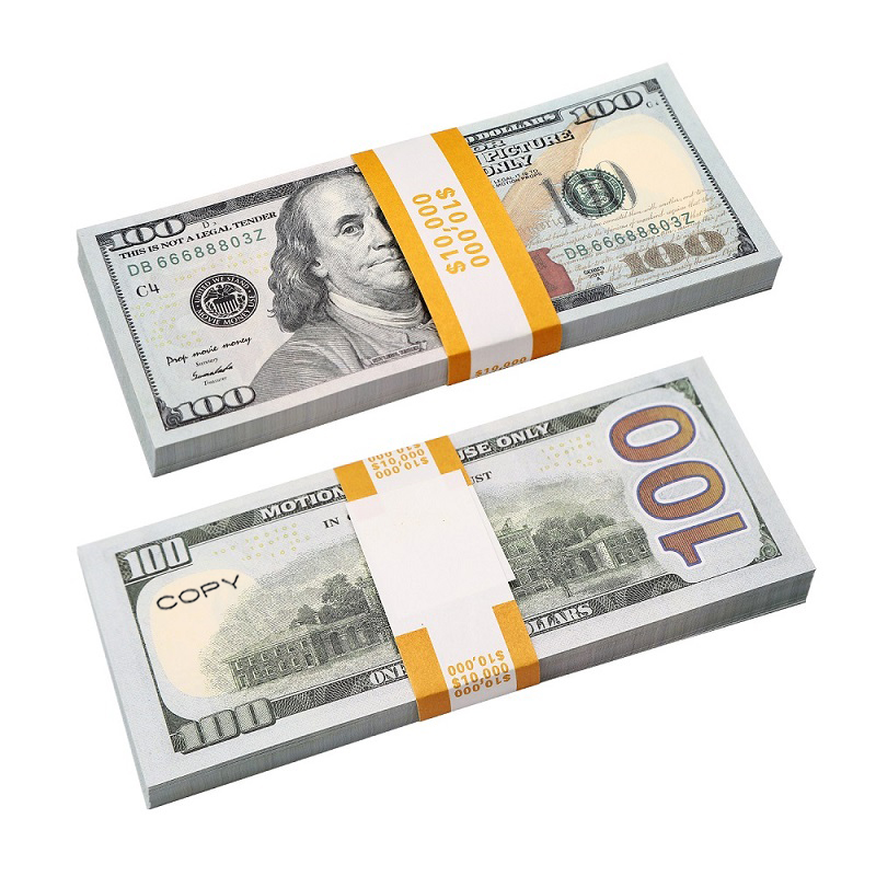 

Replica US Fake money kids play toy or family game paper copy banknote 100pcs/pack