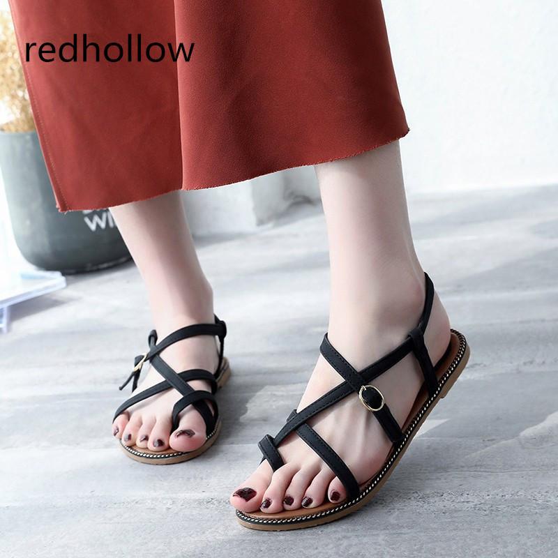 

Women Flip Flops Summer Beach Sandals Flat Casual Shoes Ladies Gladiator Sandals Open Toe Ankle Strap Rome Style Sandalias Women, Black