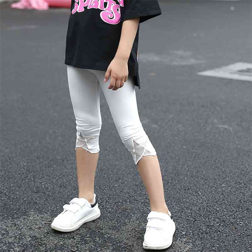 

Kids Pants Boys Casual Clothing Cotton Solid Girl Calf-Length Five-pointed Children Girls Cargo 210629, Black