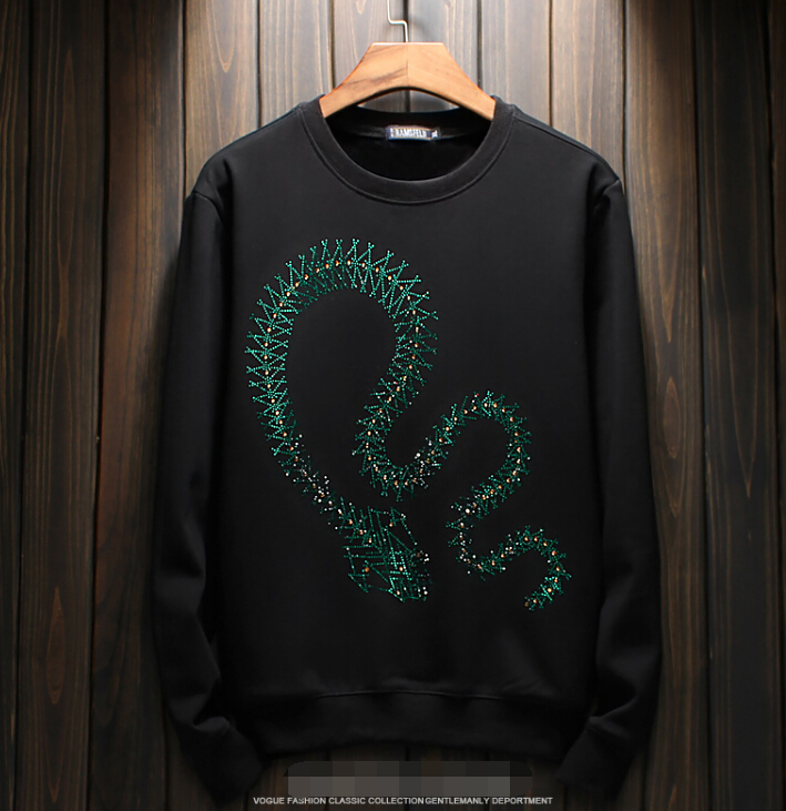 

2021 New Hoodie Men Hoody Sweatshirt Diamonds Design Streatwear Coat Pullover Autumn Male Asian Size Hip Hop B1f0, As shown