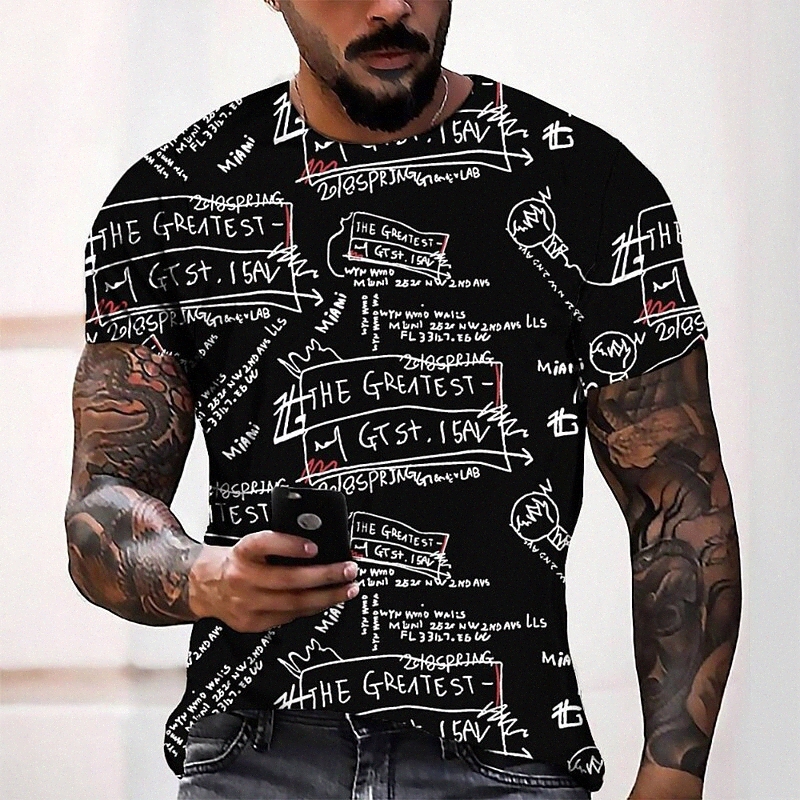 T-shirt Tee Te T-shirt 3D Imprimer graphique col rond Casual quotidien Quotidien 3D imprimé à manches courtes Haut de la mode Cool Confortable Bl