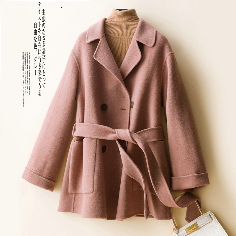 

2021 Thick Jacket Coats Ladies Cardigan Overcoat the New Fashion Warm Women Long Sleeve 100% Merino Wool Autumn Winter 908c, Black