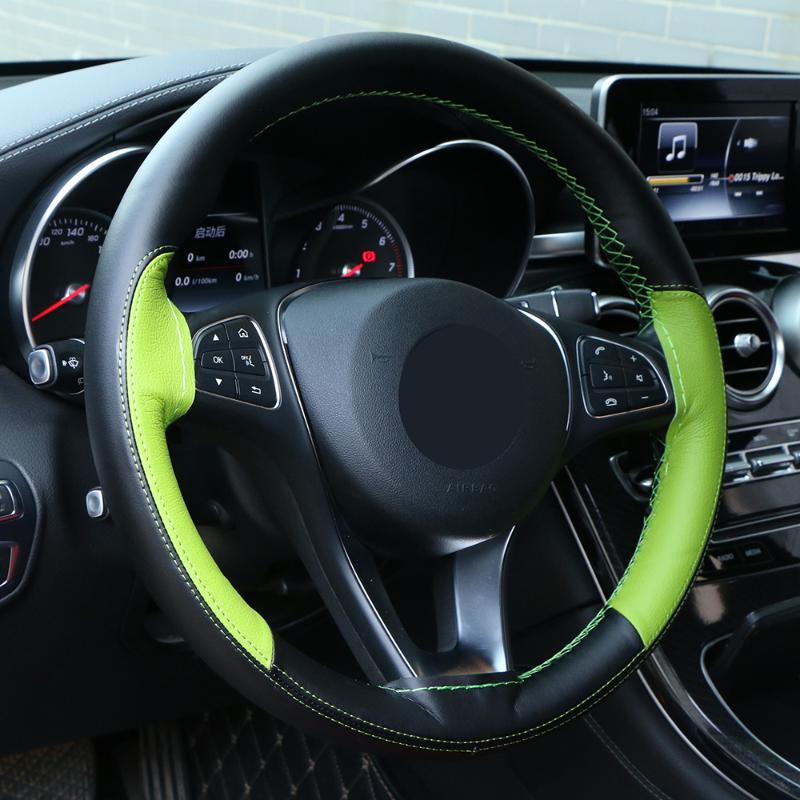 

Steering Wheel Covers DIY Car Cover Universal 38cm Auto Case Sports Style Microfiber Leather Braid For