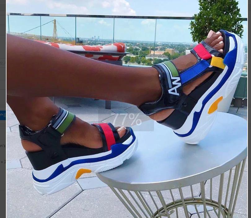 

Summer new women's sandals fashion thick-soled comfortable women shoes casual platform sandal womens slippers sandalias heels, Black