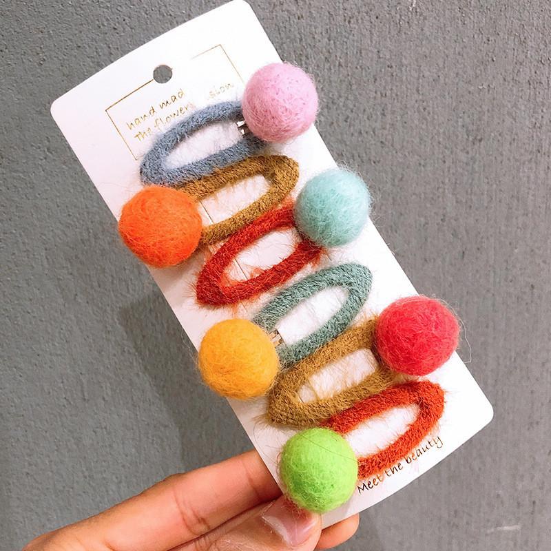 

BB Hair clips for baby girls hair accessories women solid color hairpin hairball kids bandeau femme pour headband, 4 orange