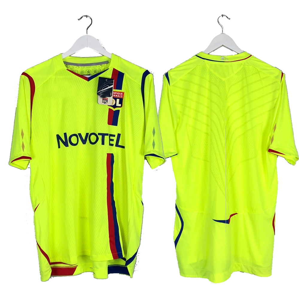 

Free shipping 2008 2009 LYON away ederson #7 juninho #8 aleks #69 vintage soccer jersey, 0809 away shirts