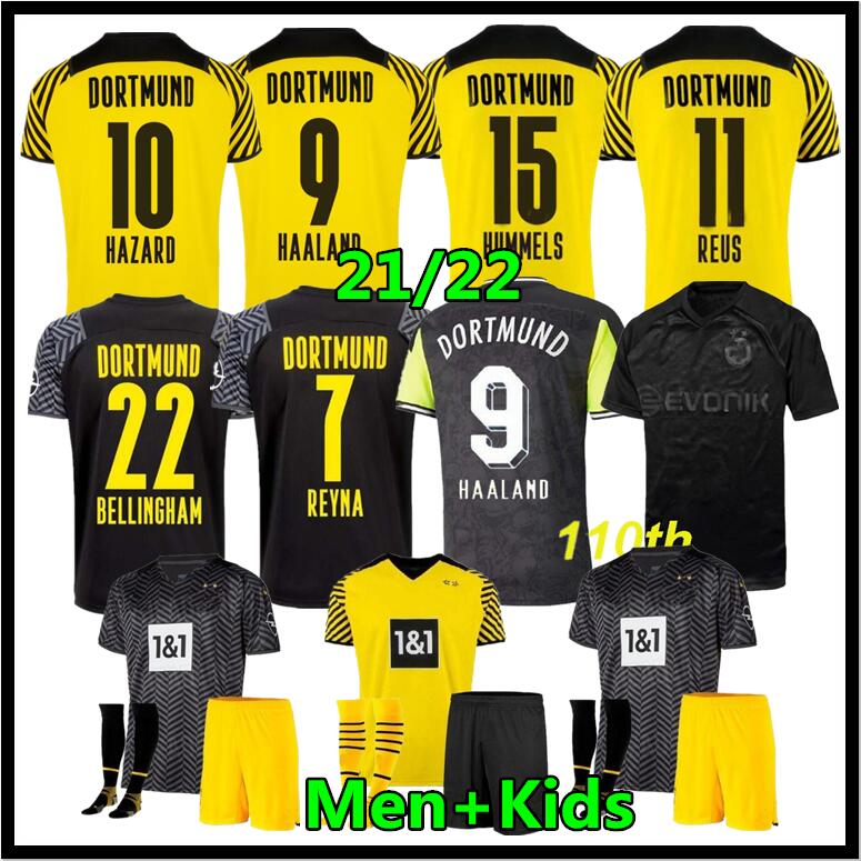 

dortmund soccer jersey Borussia 21 22 fourth 4th 2021 2022 football shirt HAALAND REUS NEONGELB BELLINGHAM SANCHO HUMMELS BRANDT men + kids kit maillot de foot, 21/22 home fan