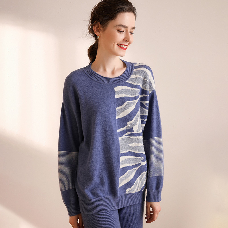 

2021 New O-neck Long Sleeve Knitting Jumper Female Thickening Warm Women's 100% Cashmere Autumn Winter Women Sweater 27rb, Blue