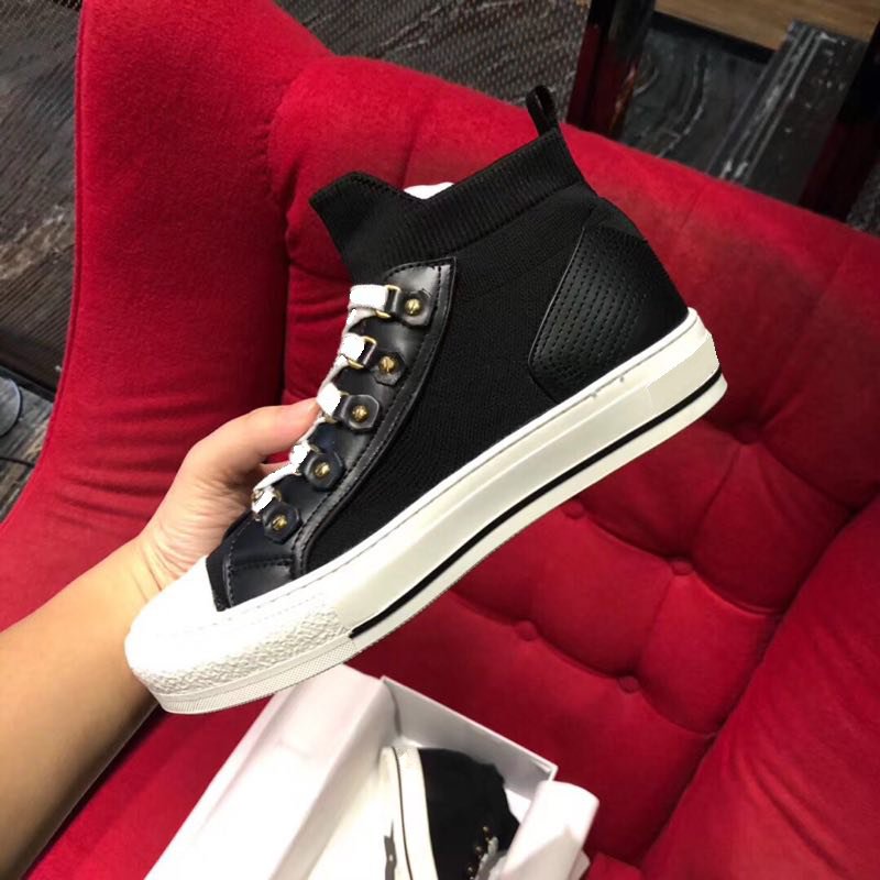 

WALK'N Casual Shoes Oblique Women Luxurys Designers Snekaers Black White Mid Top Sport Trainers Womans Skateboard shoe, 02