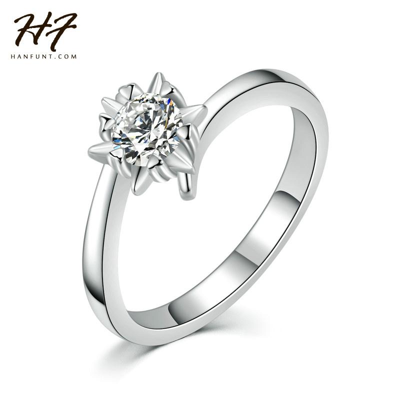 

Wedding Rings Sliver Color Fashion & Engagement Ring Made With + CZ Crystal Jewelry For Women Sale R514, Slivery;golden