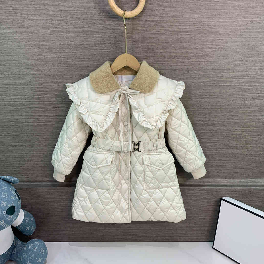 

2021fw girls Diamond padded coat Ladies style detachable shawl design children winter jacket, Blue;gray
