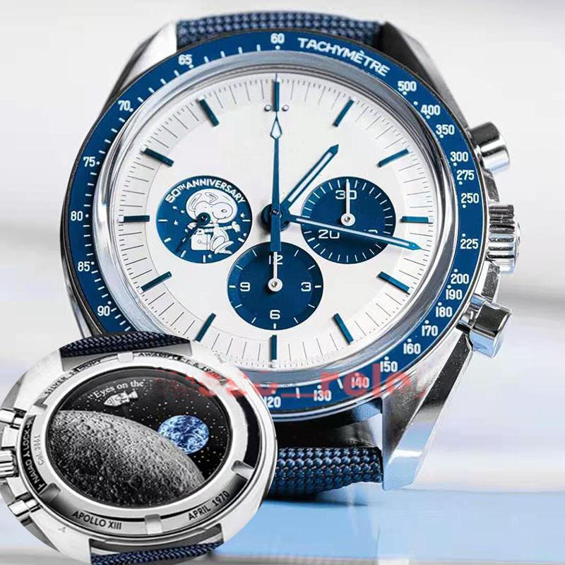 

Mens Watch 50th snoopys 1970 apollo's Limited Edition Luxury Watches Automatic Movement Mechanical James bond 007 master montre de luxe Wristwatches, Make waterproof 50m