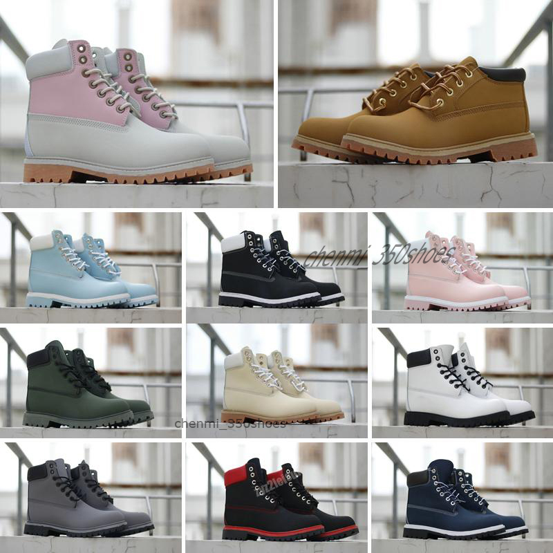 boots designer mens womens leather shoes top quality Ankle winter boot for cowboy yellow red blue black pink hiking work 36-45 CM66