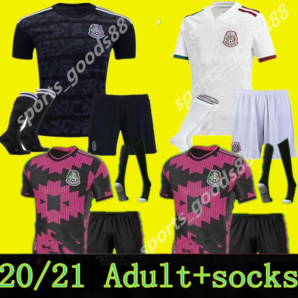 

kids men kit + sock 2020 Mexico Soccer jerseys 20 21 H.LOZANO DOS SANTOS CHICHARITO national team boy sports football uniform shirts