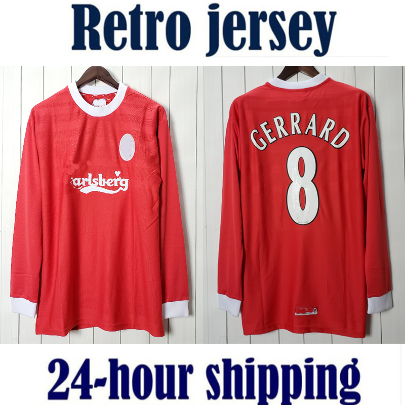 

Retro 96 97 home long sleeve 1996 1997 camisetas de fútbol soccer jersey vintage football shirt classic camiseta, White