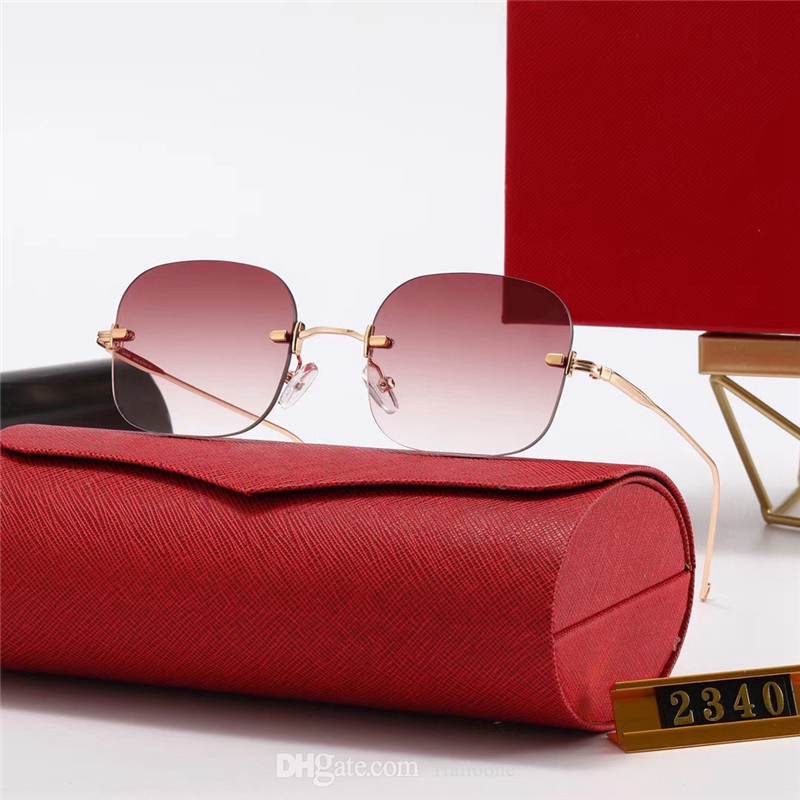 

2021 Summer Womens Men Fashion Woman Sunglasses Designer Adumbral Goggle Glasses UV400 2340 5 Color Highly Quality with Box, White;black