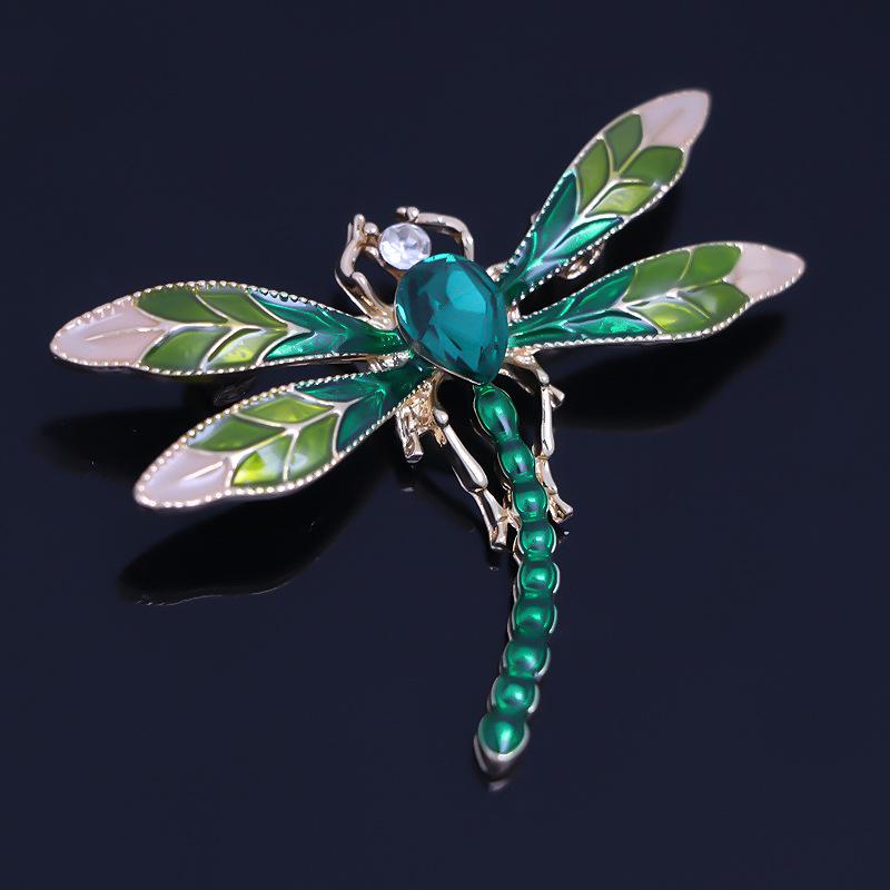

Pins, Brooches Fashion Dragonfly Crystal Brooch Women Shirt Suit Rhinestone Insect Animal Pins Party Gift