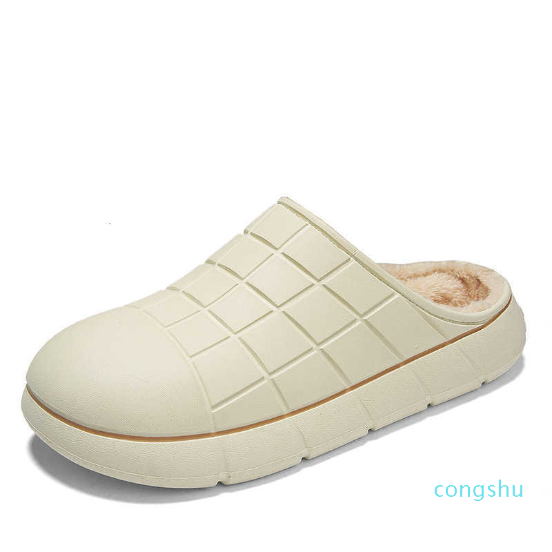 Pantoufles en coton imperméables pour femmes, chaussures chaudes en peluche à talons enveloppés, à l'intérieur et à l'extérieur en hiver, les Cou