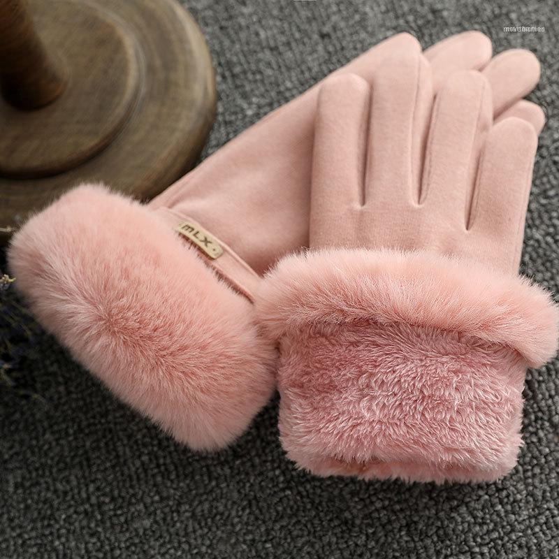 

Winter Gloves Women Plus Velvet Luo Shumian Driving Outdoor Sports Riding Touch Screen Warm L111