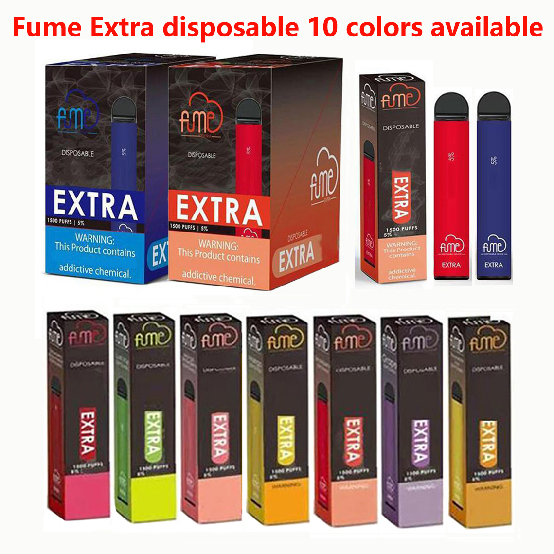 

Newest Fume Extra 1500 Puffs Disposable Vape Pen Kit 850mAh Battery 5ml Pods Cartridges Vapors Device e Cigs Vaporizers Kits