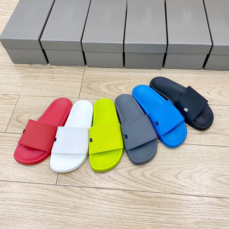 

2021 Paris Sliders Mens Womens Summer Sandals Beach Slippers Ladies Flip Flops Loafers Outdoor Home Slides Chaussures Shoes With Box 35-46, Yellow