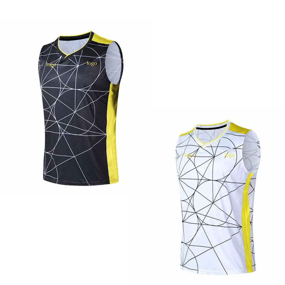 

2019 new sleeveless crooked badminton suit summer quick drying breathable team uniform men' Vest Top, White;black