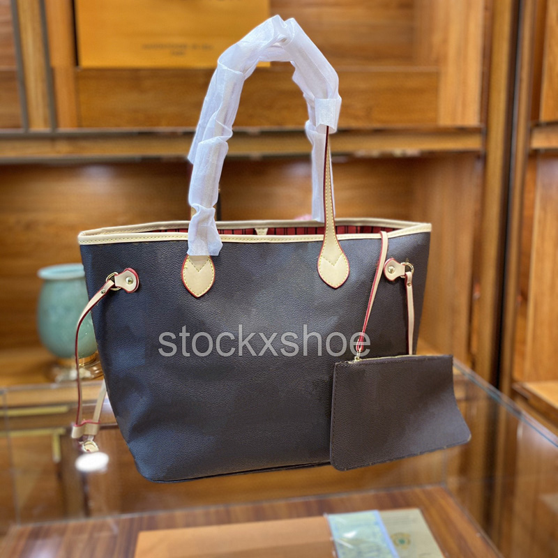 

Luxurys Designers Bags Women's Old Flower Totes Shopping Bags One Shoulder Crossbody Clutch Bags Top Quality Genuine Leather Handbags 2 Pcs