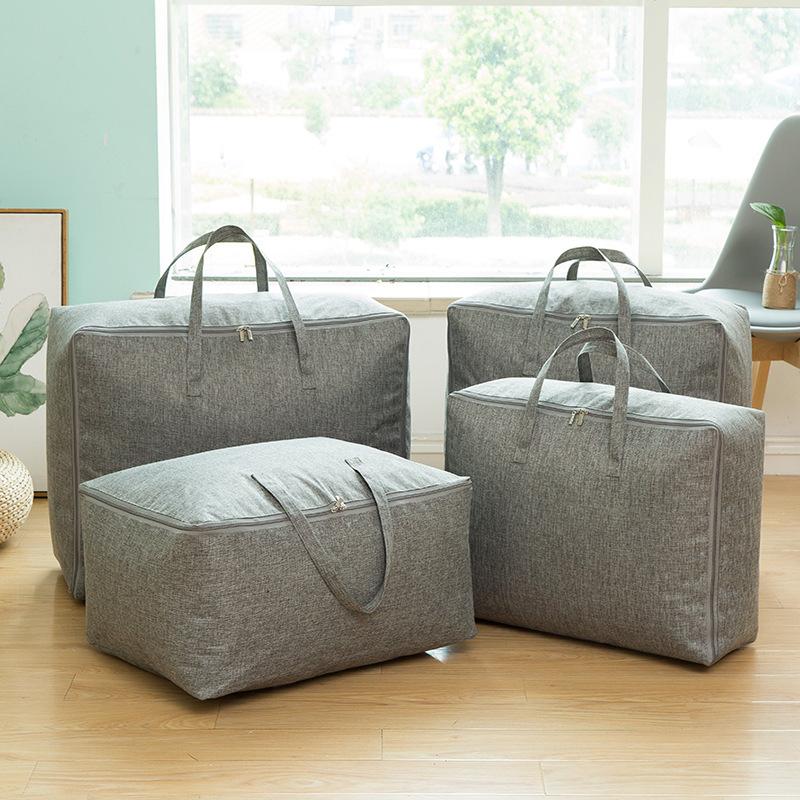 

Clothing & Wardrobe Storage Multifunctional Cotton Linen Quilt Bag Waterproof Moving Packing Portable Travel Handbag Clothes Organizer