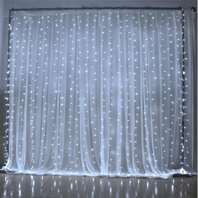 

New 3X2M 3X3M 6X3M LED Home Outdoor Holiday Christmas Decorative Wedding Xmas String Fairy Curtain Garlands Strip Party Lights
