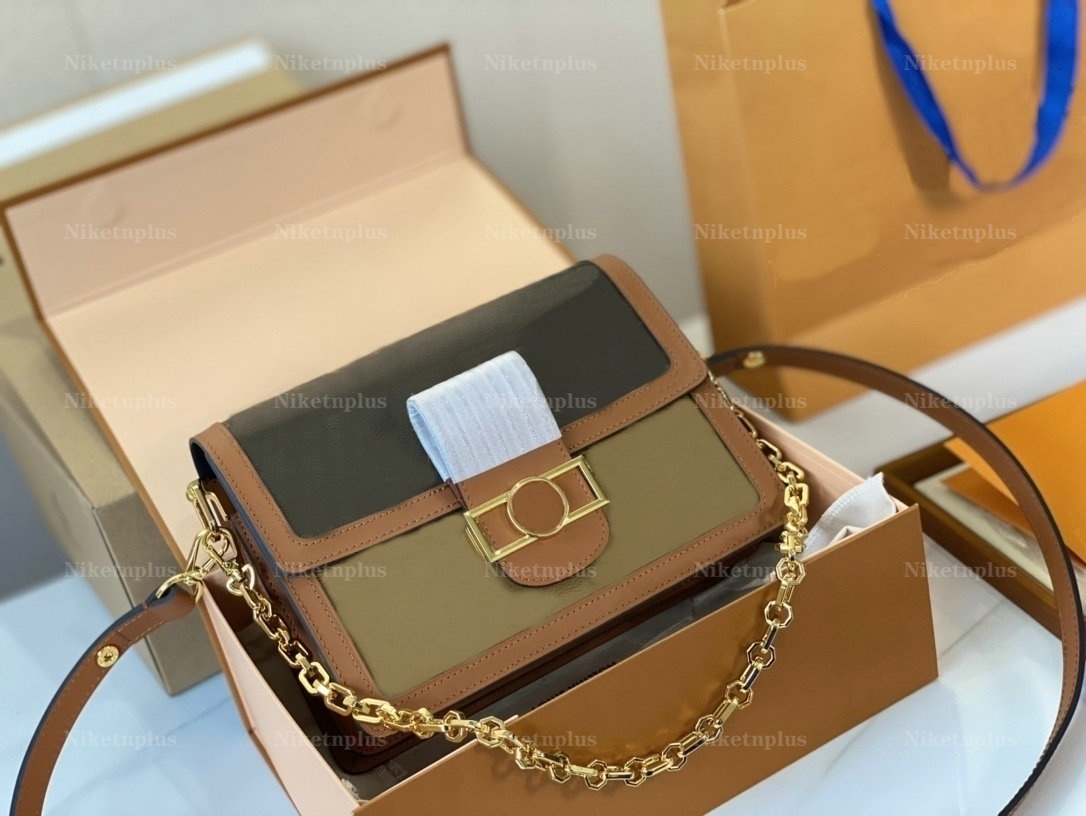 

Designers Dauphine Bag Chain Cross Body M68746 M44580 M44391 Chain Vintage Monograms Signature Lock MM Luxurys Shoulder Bags Wallet, #1