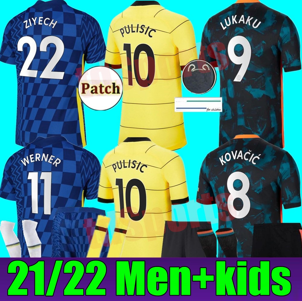 

CFC 21 22 soccer jerseys home away GIROUD ABRAHAM WERNER HAVERTZ CHILWELL ZIYECH football shirt PULISIC Camiseta KANTE MOUNT 2021 2022 adult Men Kids kit youth, Adult home+league patch