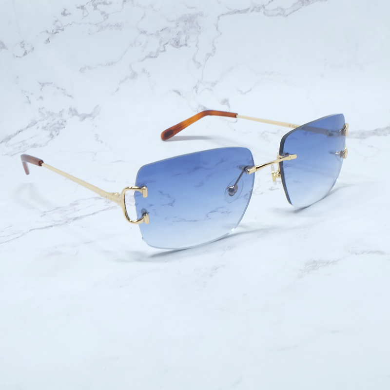 

designer glasses Big C Square Sunglasses Rimless Mens Brand Designer Men Luxury Carter Sunglass Fashion Glasses Women Decoration Shades