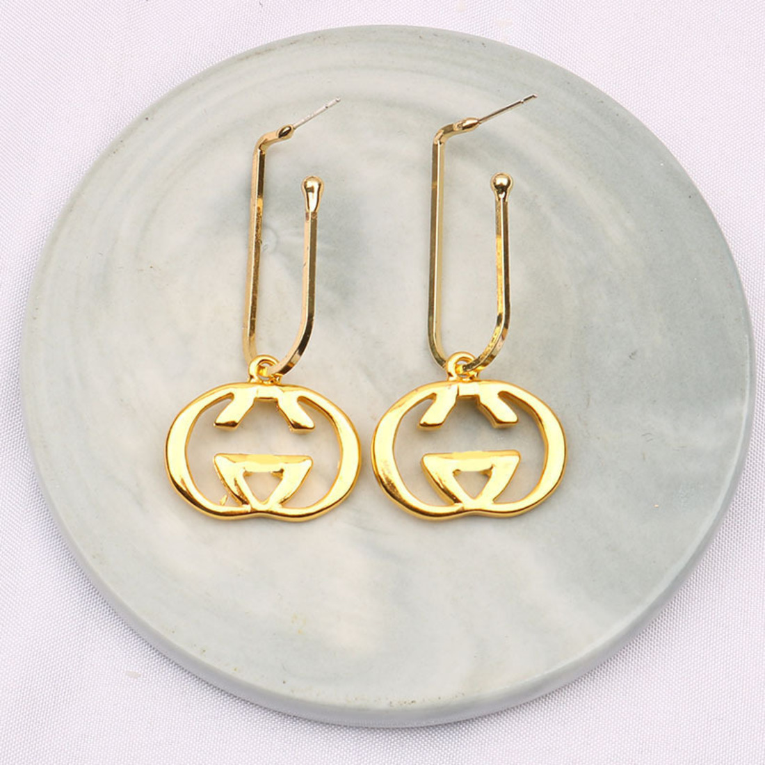

Korean new fashion titanium steel jewelry earrings creative simple female trend aesthetic temperament geometric long earrings4, Silver