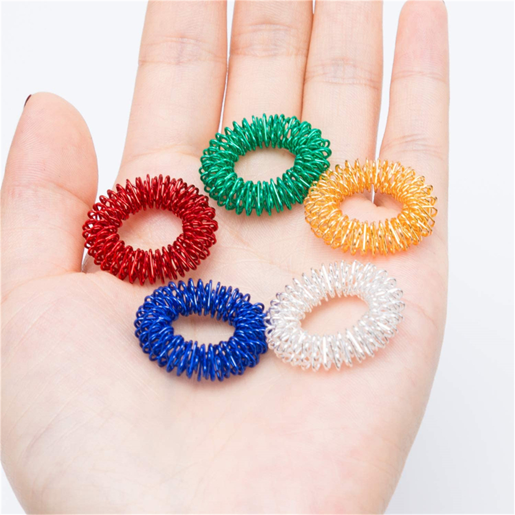 

Spiky Sensory Finger Acupressure Massage Rings Silent Great Fidget Sensory Toy for Kids Teens Adults Aids with Focus ADD ADHD OCD Autism