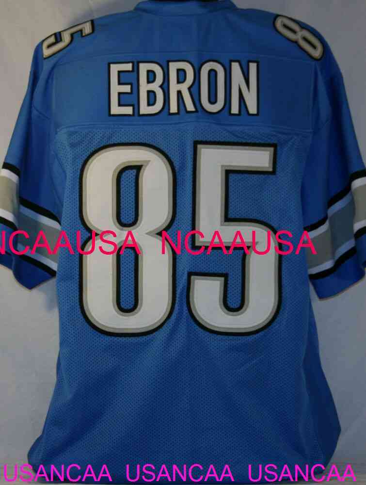

Men Women Youth Eric Ebron Custom Sewn Blue Football Jersey Professional Jersey XS-5XL 6XL, Black