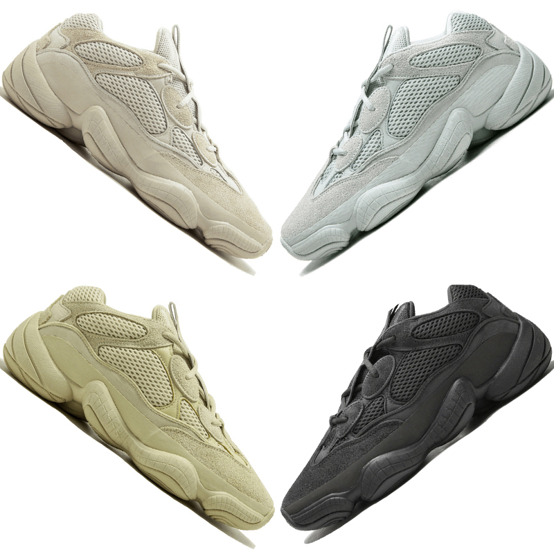 

2019 Kanye West 500 Desert Rat Blush 500s Salt Super Moon Yellow 3M Utility Black mens running shoes for men women sports sneakers designer, #04 utility black 36-45