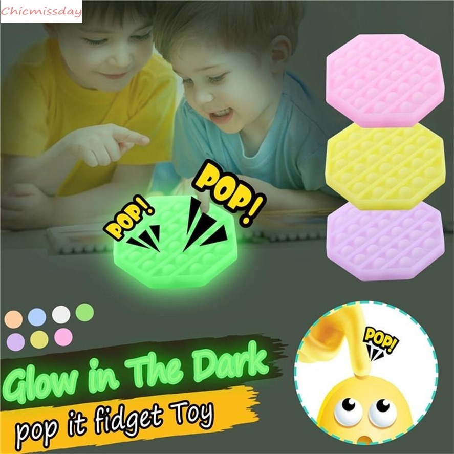 Glow In The Dark Push Fidget Toy Sensory Bubble Squeeze Toys Anxiety Autism Special Needs Stress Reliever Table Game Gifts-image-662666494