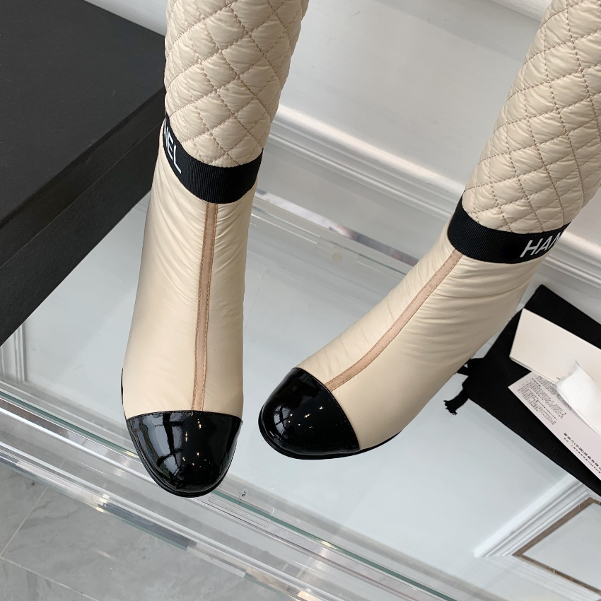 

Fashion Leather Snow Boots Designer Warm Mid Heel Boot Letter Printing Winter Thick Shoes for Women, Black
