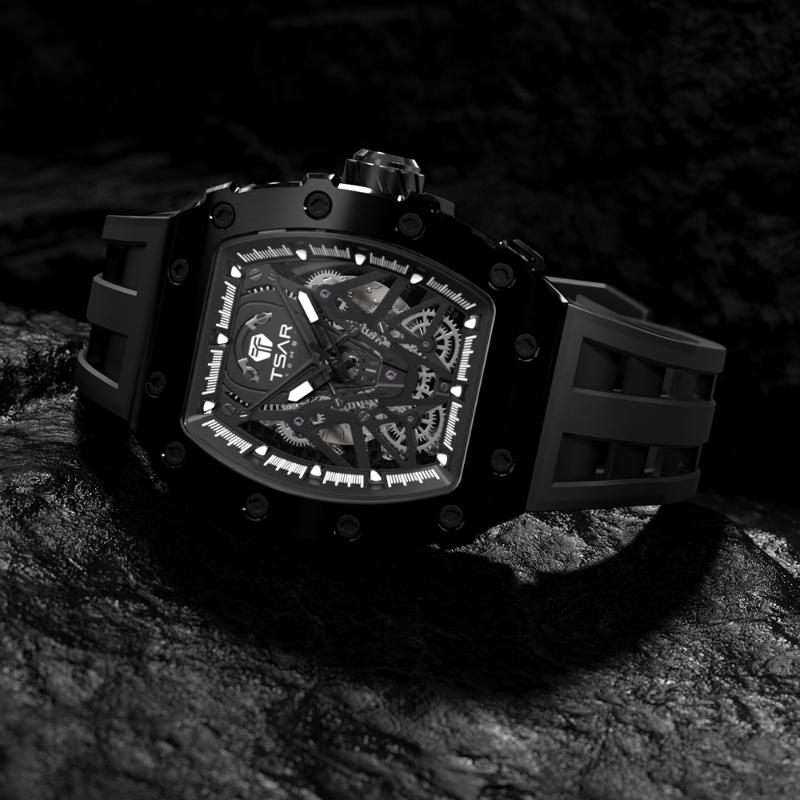 

Wristwatches TSAR BOMBA Men Automatic Mechanical Watch Sapphire Stainless Steel Waterproof Wristwatch Luxury Fashion Sports Mens Gift, Blue