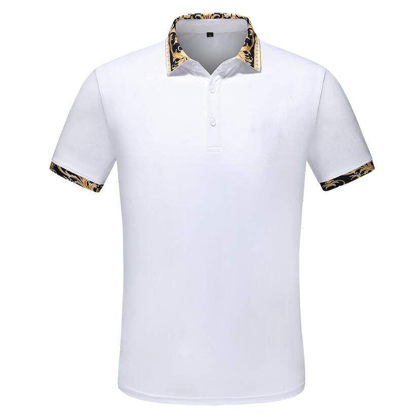 

Yellow flower mens designer polos fashion letter print cotton polos men vintage casual men t shirts, White;black