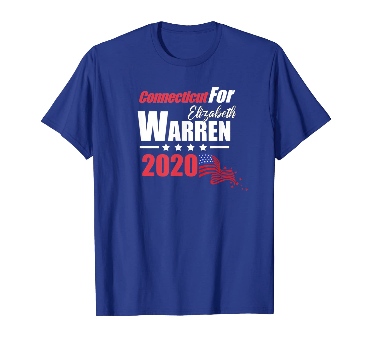 

ct connecticut for elizabeth warren 2020 president democrat t-shirt, White;black