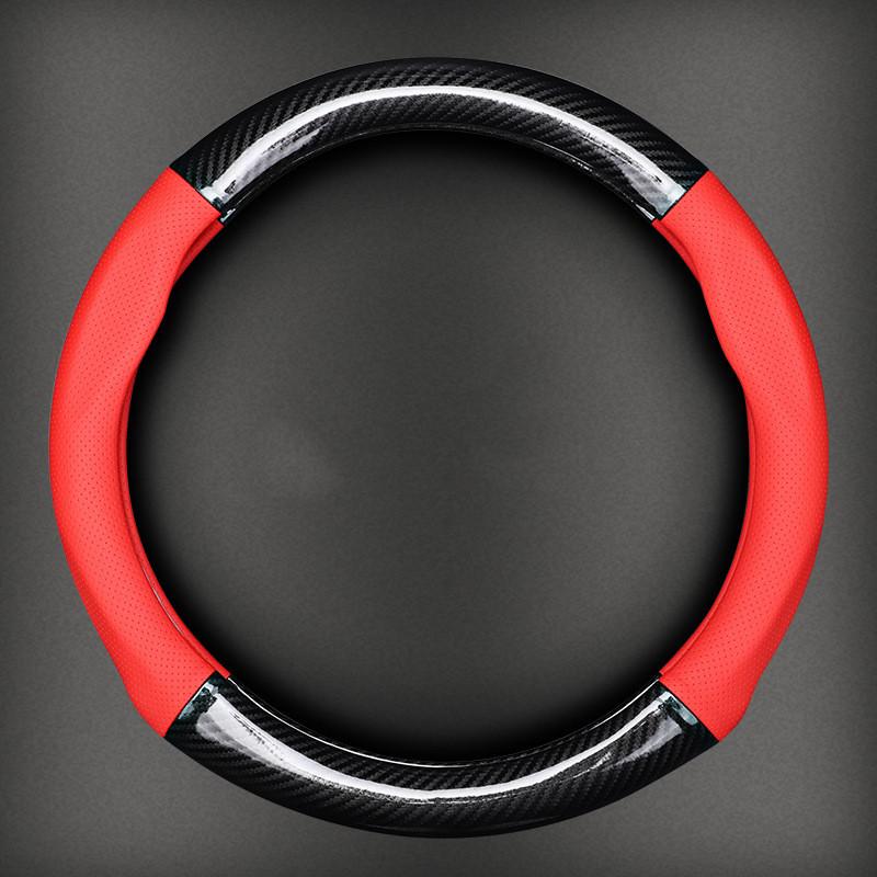 Couvre-volant Accessoires de voiture universels Couverture intérieure en fibre de carbone Modification de fournitures antidérapantes