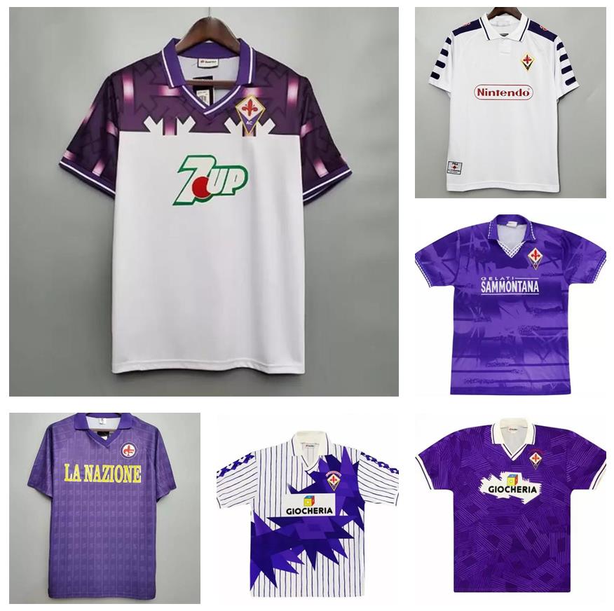 

1992 1993 Fiorentina Retro soccer Jersey 92 93 Fiorentina Laudrup Batistuta classic vintage football shirt, Home jersey