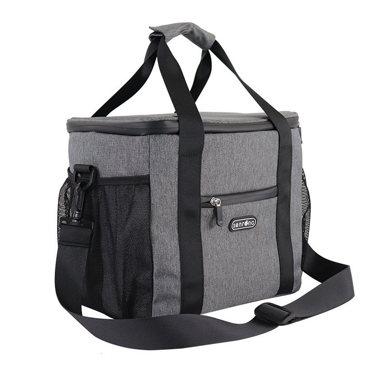 

600D refrigerated ice environmental protection Oxford cloth insulation PEVA single shoulder portable outdoor picnic bag, Red