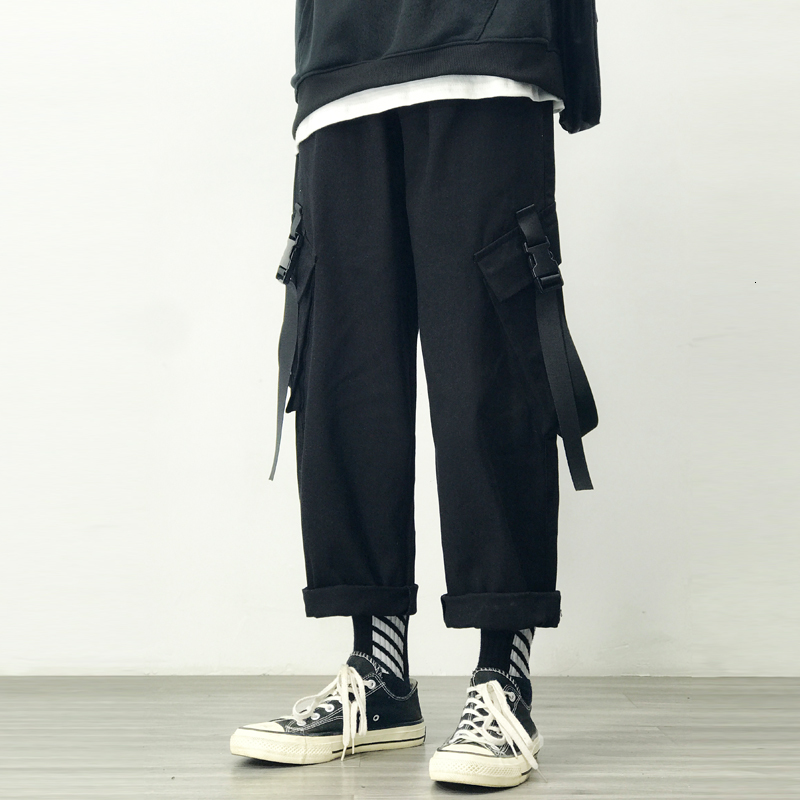 

2021 New Men's Joggers Cargo Pants Man Black Cotton Comfortable Pant Summer Casual Streetwear Loose Trouser Japanese Trendy Sweatpants 5ym7, Military green