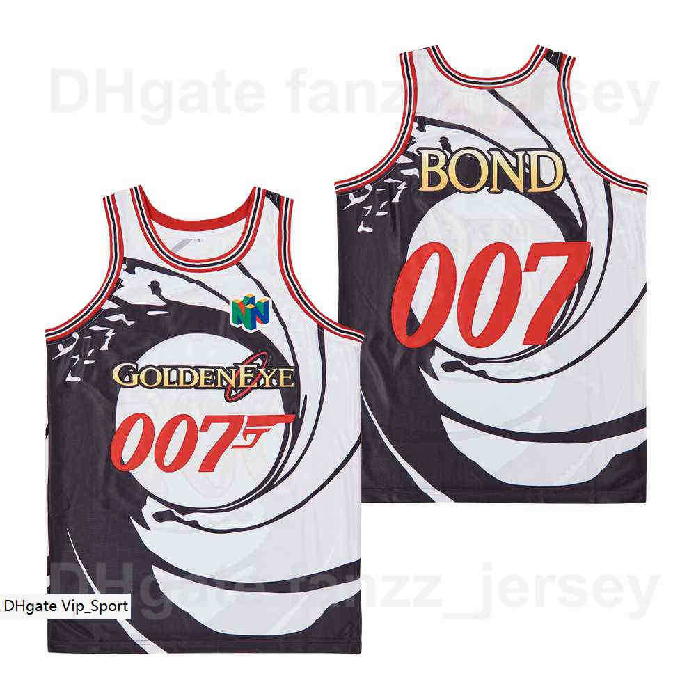 

Movie Basketball Golden Eye R.I.P Sean Connery James Bond Jersey 007 Man Black Sleeve Round Neck Team Color White Hip Hop For Sport Fans