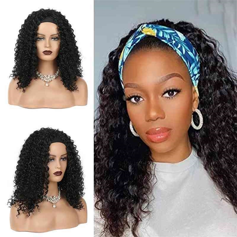 

curl Wig Black Small explosive head bandage Headband, Sx54