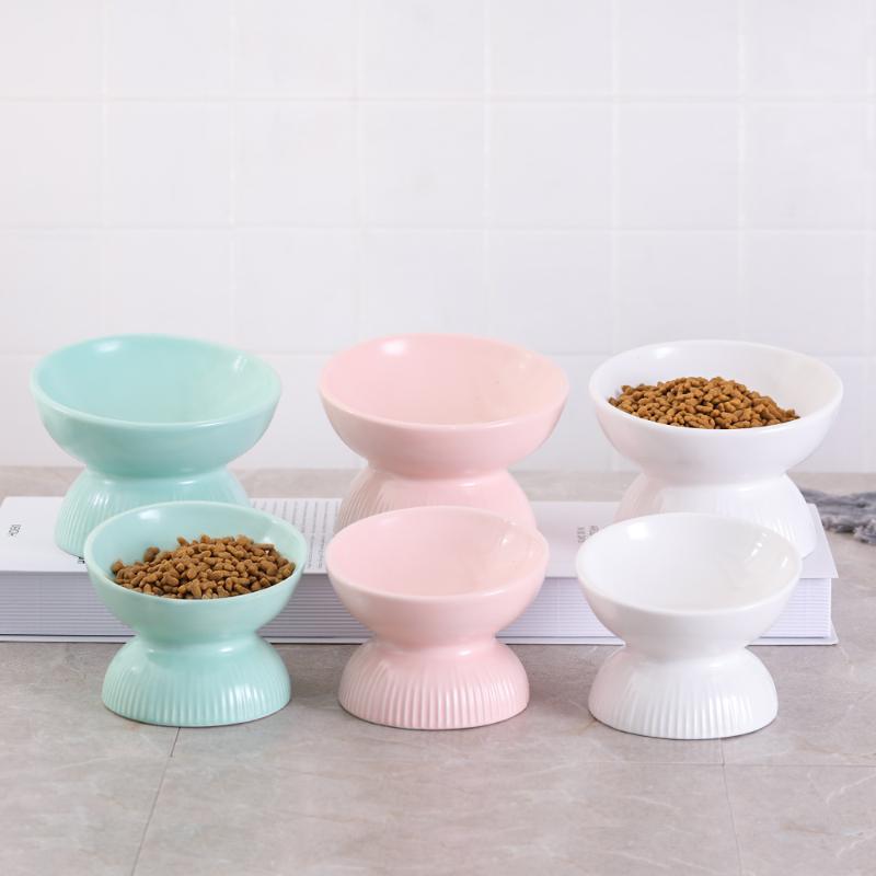 

Cat Bowls & Feeders Bowl,Raised Food Anti Vomiting,Tilted Elevated Bowl,Ceramic Pet Bowl For Flat-Faced Cats,Small Dogs