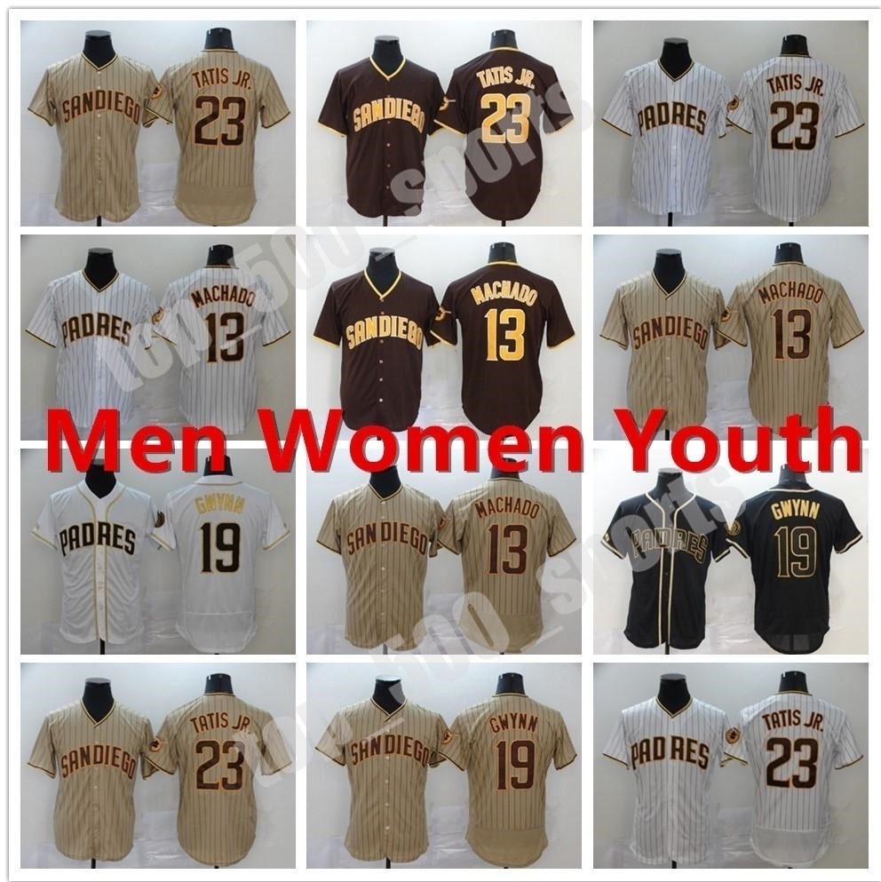 

Custom 2021 Padres Men Women Youth 19 Tony Gwynn Jersey San Diego 13 Manny Machado 23 Fernando Tatis Jr. Flex Base Cool Baseball jerseys Good, Blue;black